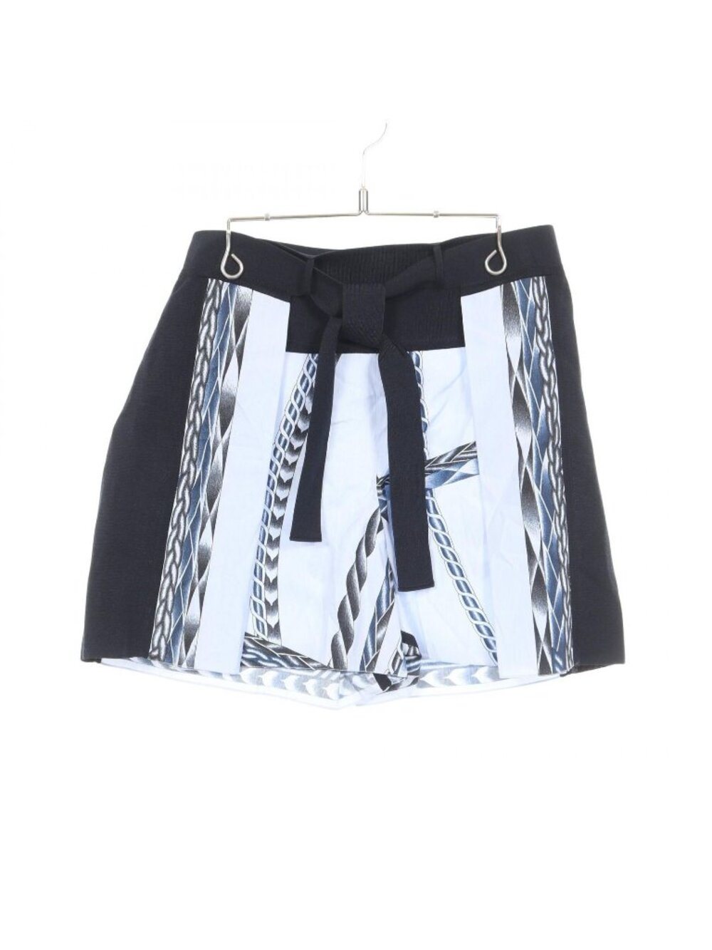 Hermes Knit Contrast Rope Pattern Shorts Cotton